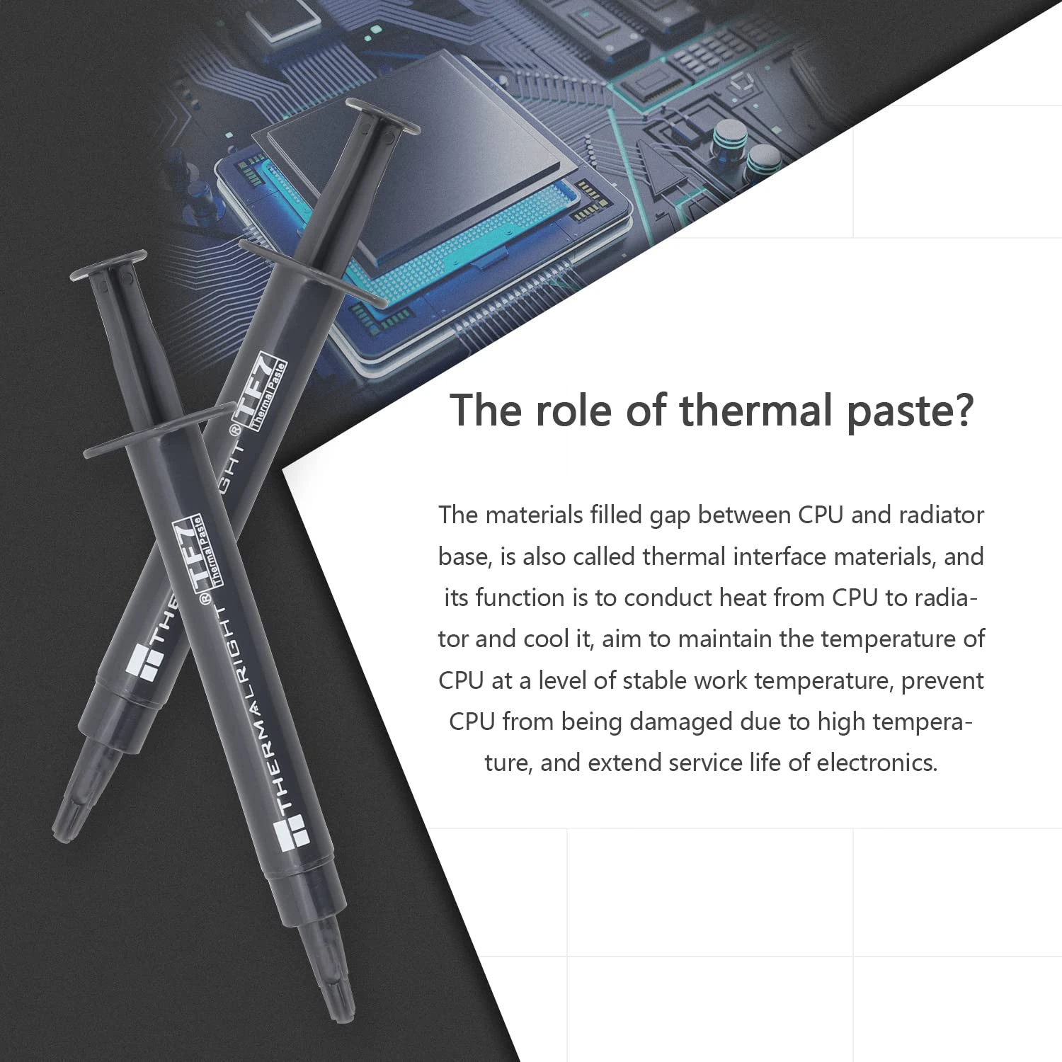 Thermalright TF7 Thermal Paste 2g – 12.8W/m·K High Performance CPU/GPU Compound - Vue 4 | Accessory Maroc