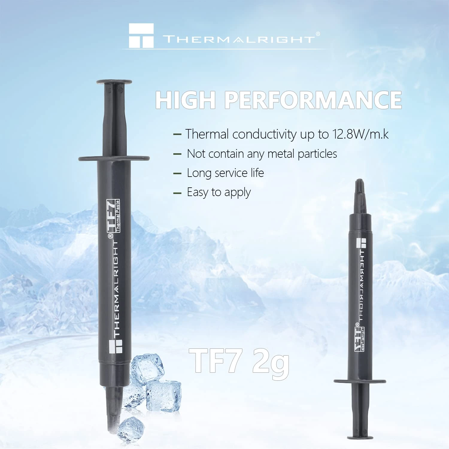 Thermalright TF7 Thermal Paste 2g – 12.8W/m·K High Performance CPU/GPU Compound - Vue 5 | Accessory Maroc