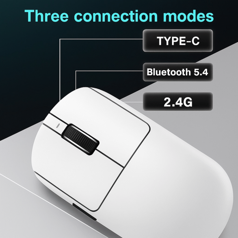 VXE R1 SE+ Wireless – Ultra-Light Symmetrical Gaming Mouse, PAW3395 SE Sensor, 18000 DPI, 51g (White) - Mouse photo 2 - Epic Key Morocco