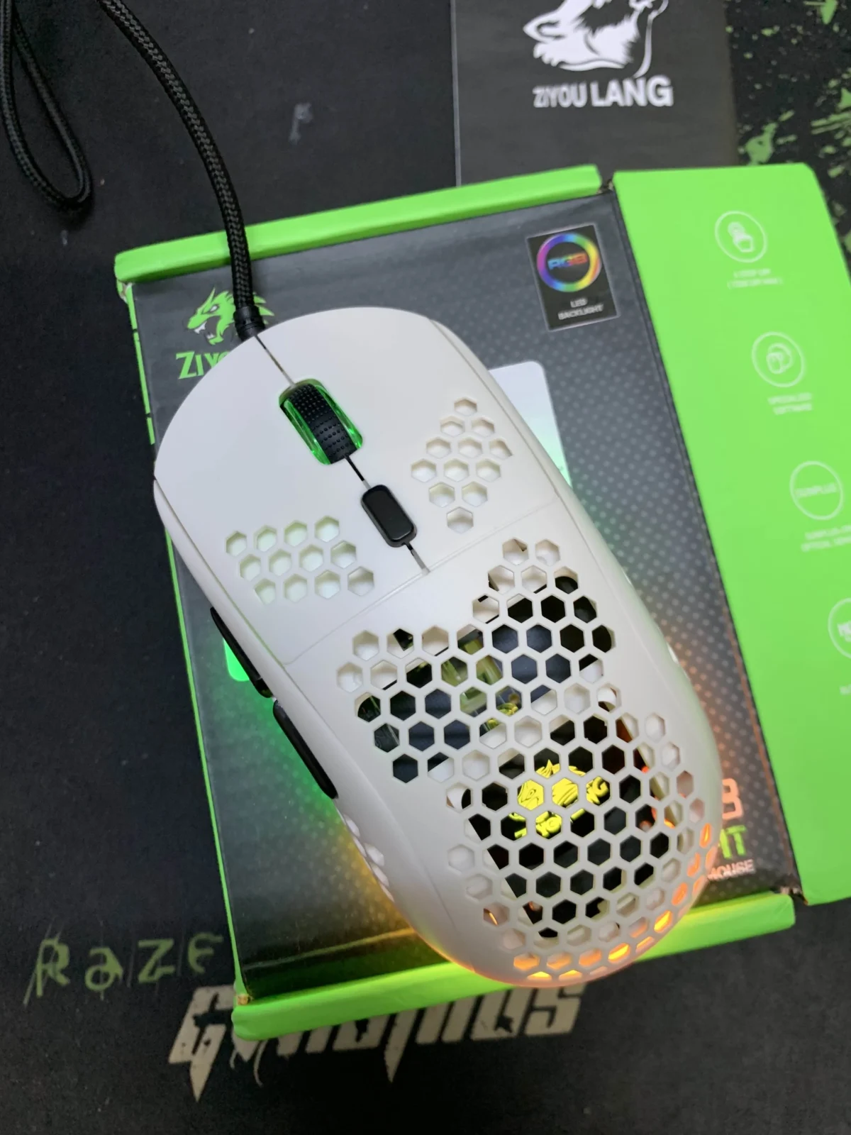 ZIYOULANG M8 Wired Mouse (White) - Vue 5 | Mouse Maroc