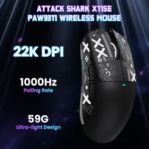 ATTACK SHARK X11SE Wireless Gaming Mouse (Black)